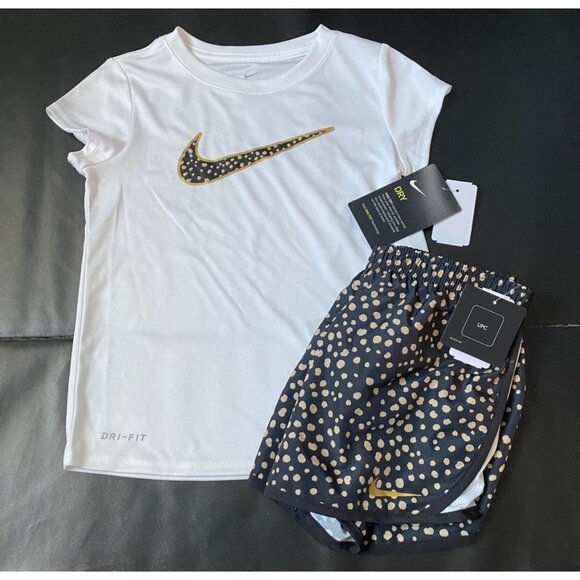NWT Nike Leopard Print Athletic Set Girls Size 6 x - Picture 1 of 2